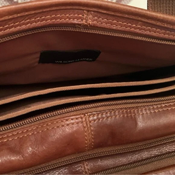 Wilsons Leather Rich Brown Men's Briefcase - Picture 5 of 8